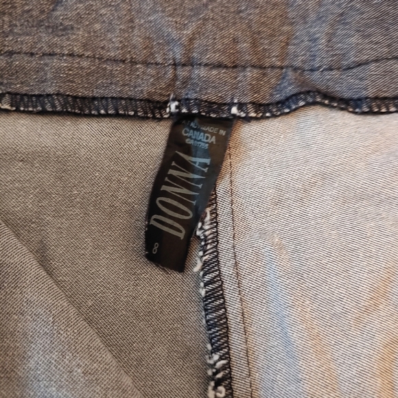 Donna Y2k shiny blue grey copped flared trouser pants. Size 8 - Picture 6 of 13